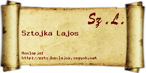 Sztojka Lajos névjegykártya